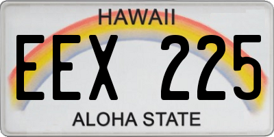 HI license plate EEX225