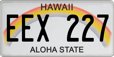 HI license plate EEX227