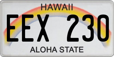 HI license plate EEX230