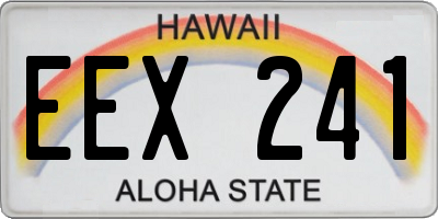 HI license plate EEX241