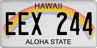 HI license plate EEX244
