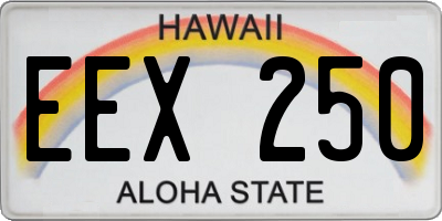 HI license plate EEX250