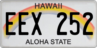 HI license plate EEX252