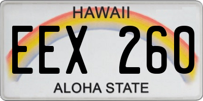 HI license plate EEX260
