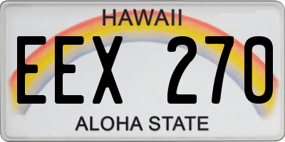 HI license plate EEX270