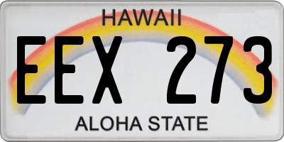 HI license plate EEX273