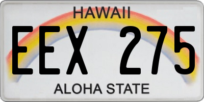 HI license plate EEX275