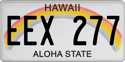HI license plate EEX277