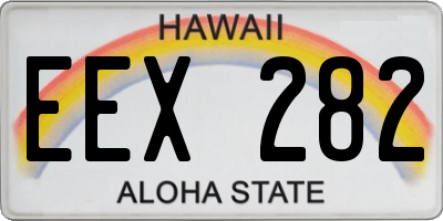 HI license plate EEX282