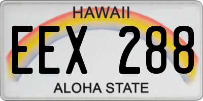 HI license plate EEX288