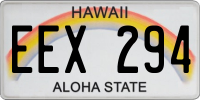 HI license plate EEX294