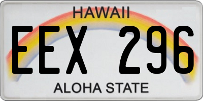 HI license plate EEX296
