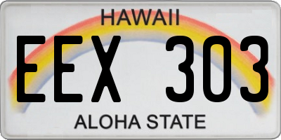 HI license plate EEX303