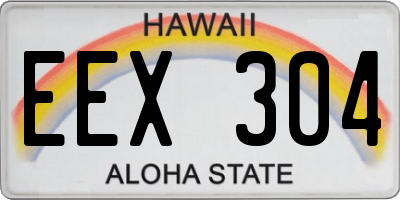 HI license plate EEX304