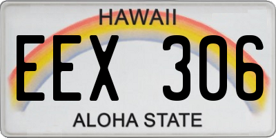 HI license plate EEX306