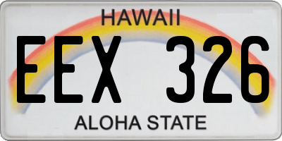 HI license plate EEX326