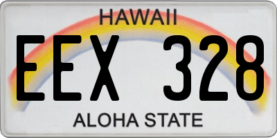 HI license plate EEX328