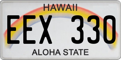 HI license plate EEX330