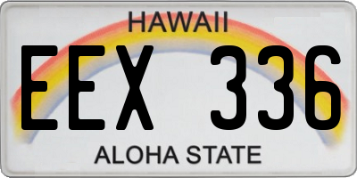 HI license plate EEX336