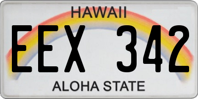 HI license plate EEX342