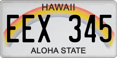 HI license plate EEX345