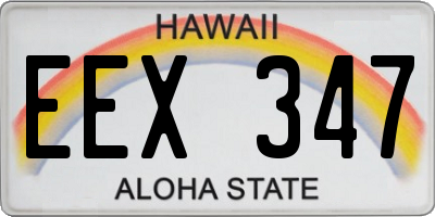 HI license plate EEX347
