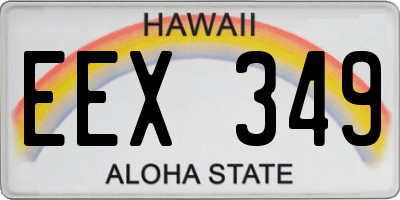 HI license plate EEX349