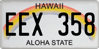 HI license plate EEX358
