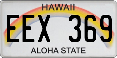 HI license plate EEX369