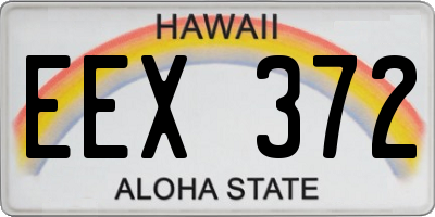 HI license plate EEX372