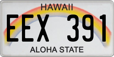 HI license plate EEX391