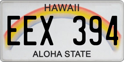HI license plate EEX394