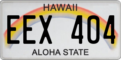 HI license plate EEX404