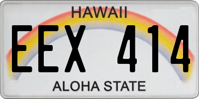 HI license plate EEX414