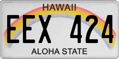 HI license plate EEX424