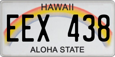 HI license plate EEX438