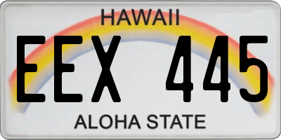HI license plate EEX445
