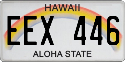 HI license plate EEX446