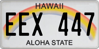 HI license plate EEX447