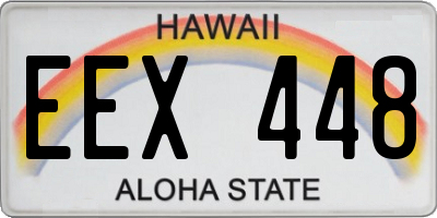 HI license plate EEX448