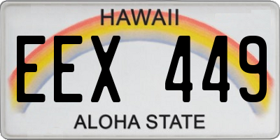 HI license plate EEX449