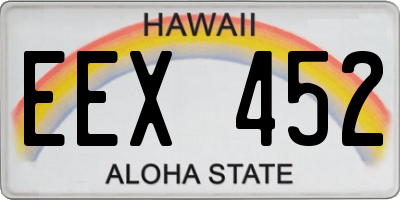 HI license plate EEX452