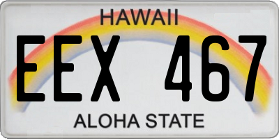 HI license plate EEX467