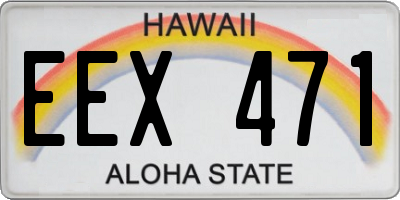 HI license plate EEX471
