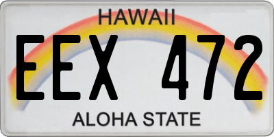 HI license plate EEX472
