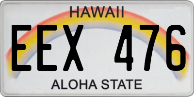 HI license plate EEX476