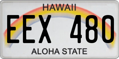 HI license plate EEX480