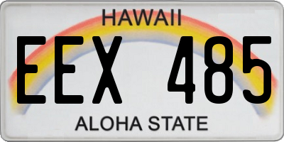 HI license plate EEX485
