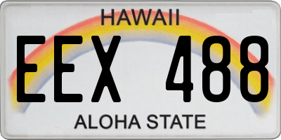 HI license plate EEX488