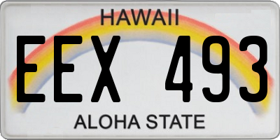 HI license plate EEX493